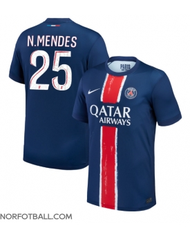 Billige Fotballdrakt Paris Saint-Germain Nuno Mendes #25 Replika Hjemmedrakt 2024-25 Kortermet
